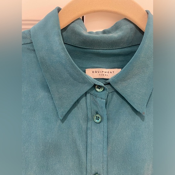 Equipment Silk Blouse in Dark Teal / Green - Picture 3 of 5